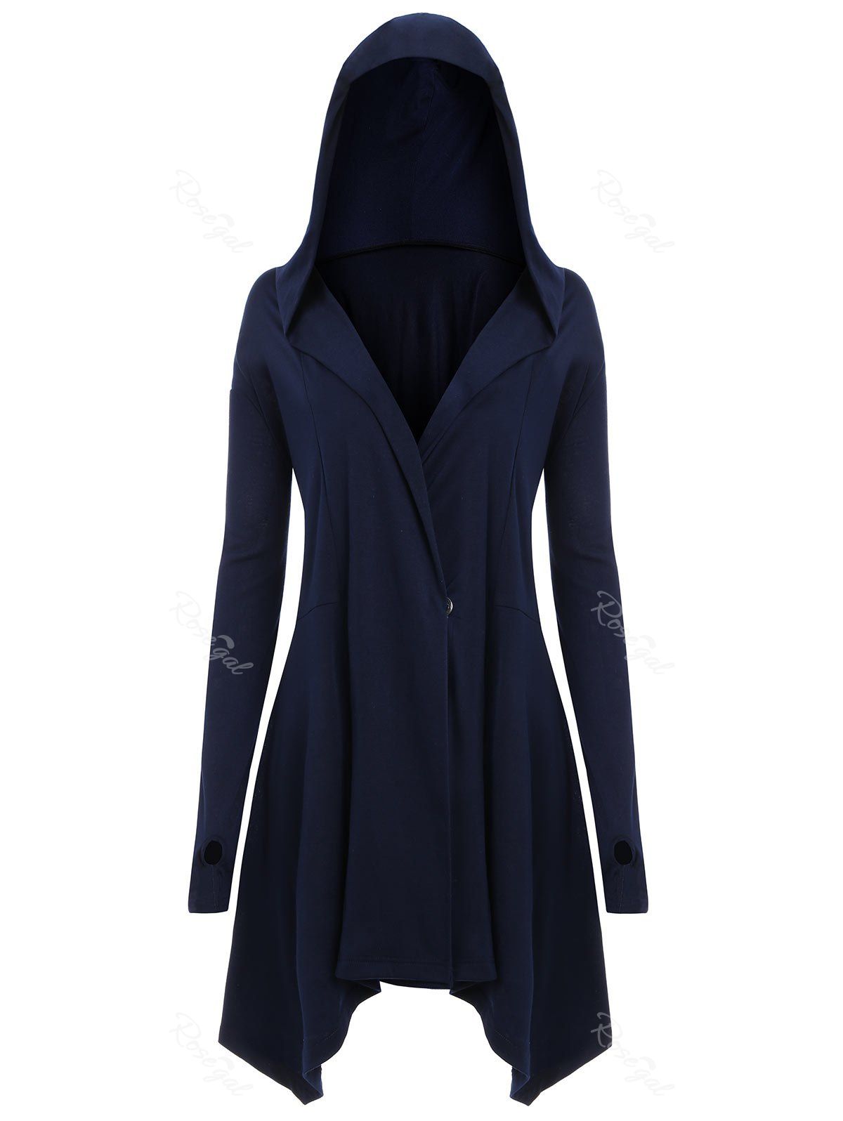 

Asymmetric Plus Size Back Lace Up Hoodie, Blue