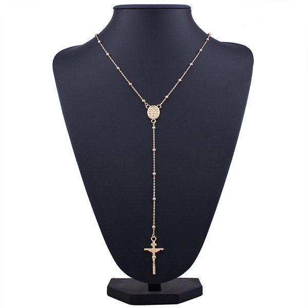 

Alloy Crucifix Jesus Pendant Necklace, Golden