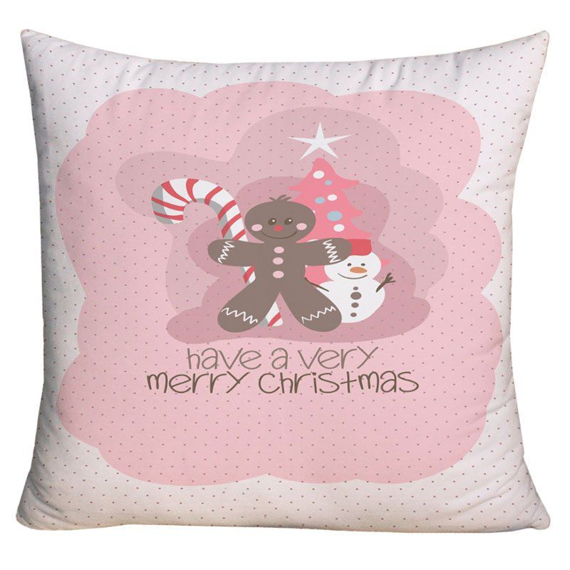 

Merry Christmas Elements Printed Decorative Pillow Case, Colormix