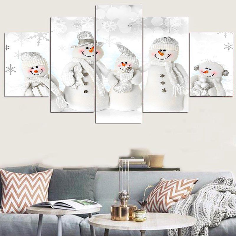 

Snowmen Family Pattern Wall Stickers, White