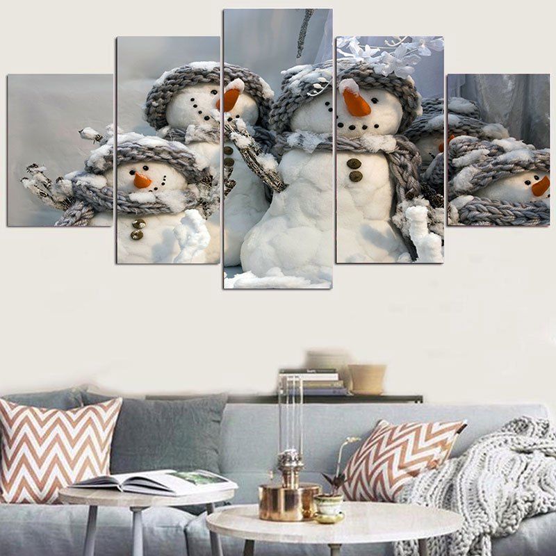 

Snowmen Family Patterned Wall Art Stickers, Grey and white