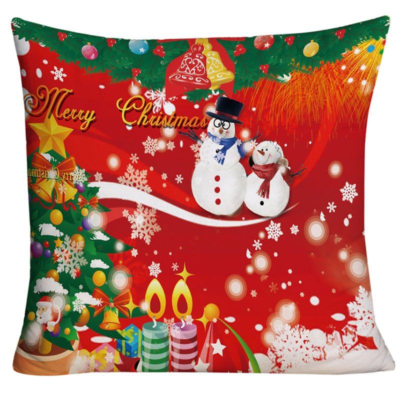 

Merry Christmas Graphic Decorative Square Pillowcase, Colormix