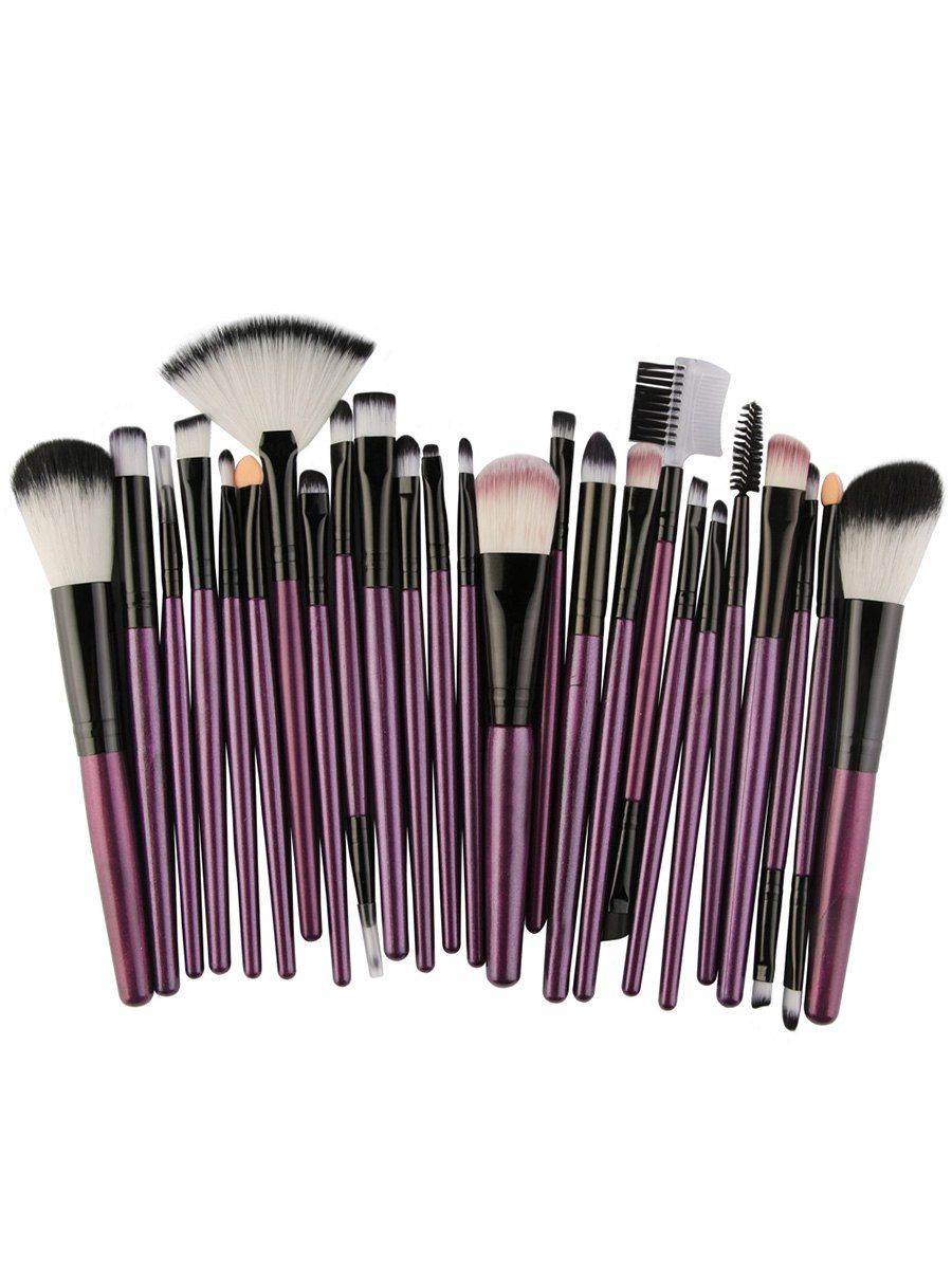 

25Pcs Multifunctional High Quality Fiber Makeup Brushes Set, Purple