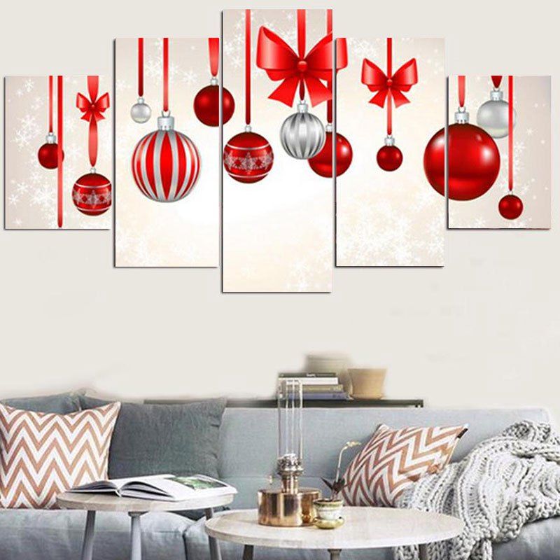 

Christmas Hanging Baubles Pattern Wall Stickers For Living Room, Colorful