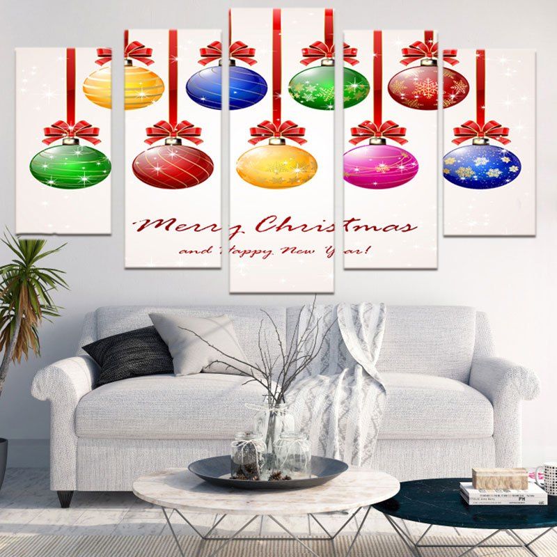 

Christmas Baubles Letters Pattern Wall Stickers For Living Room, Colorful