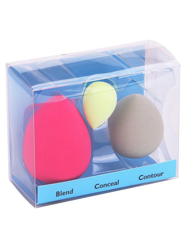 

3Pcs Water Drop Shape Makeup Sponge Puff, Colormix