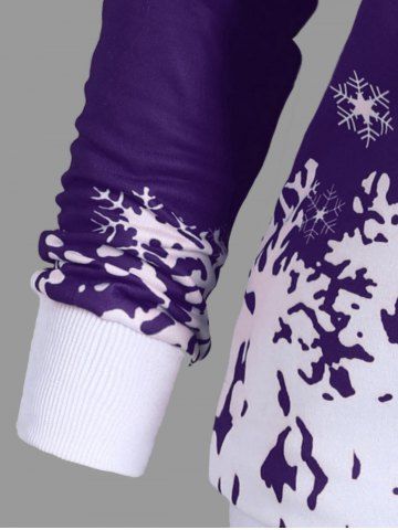 

Plus Size One Shoulder Snowflake Christmas Sweatshirt, Purple