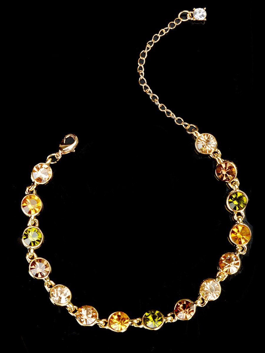 

Rhinestoned Sparkly Chain Bracelet, Golden
