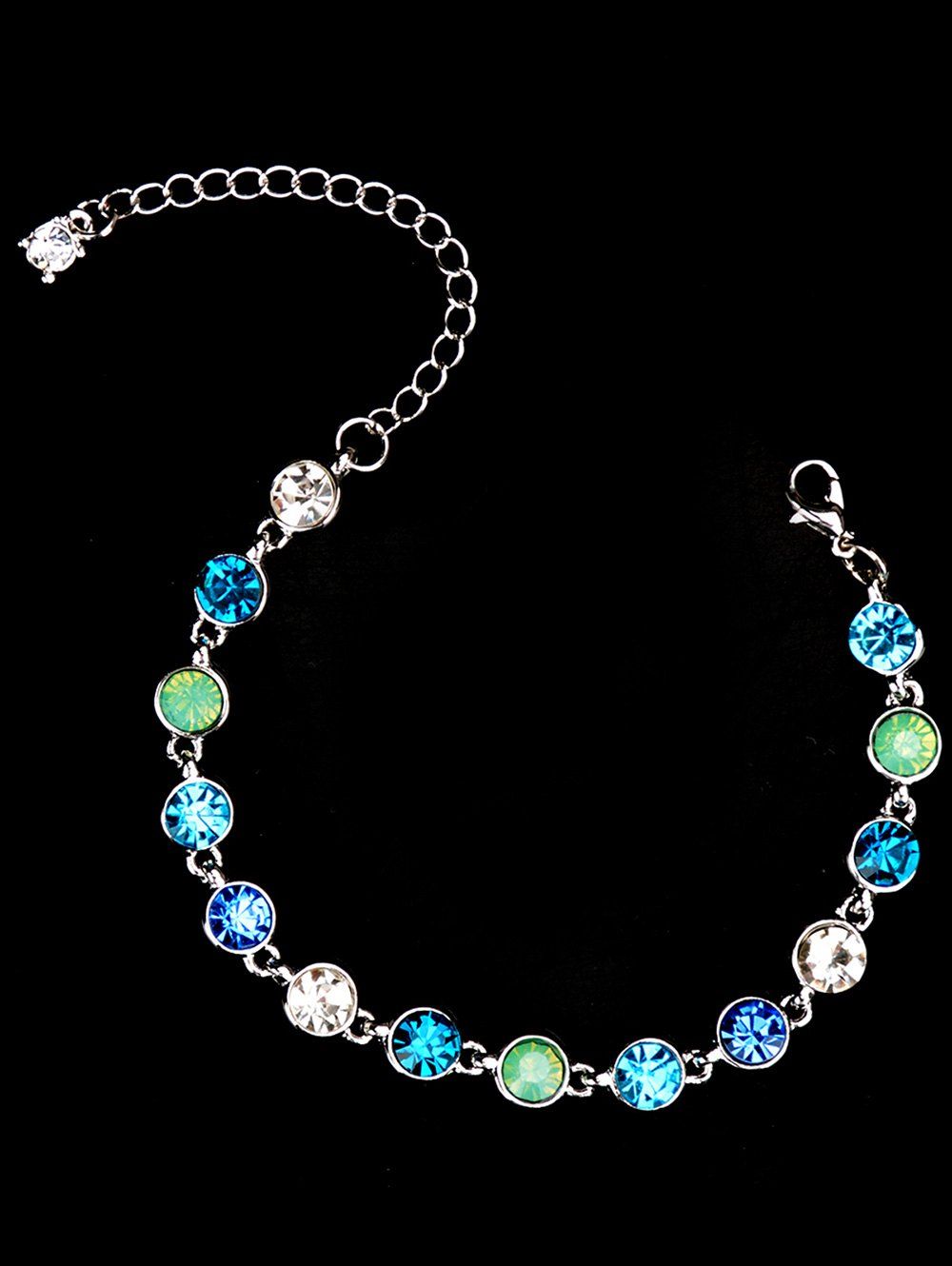 

Rhinestoned Sparkly Chain Bracelet, Silver