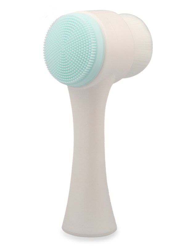 

Multifunctional Oval Shaped Double Headed Design Facial Cleansing Brush, Blue