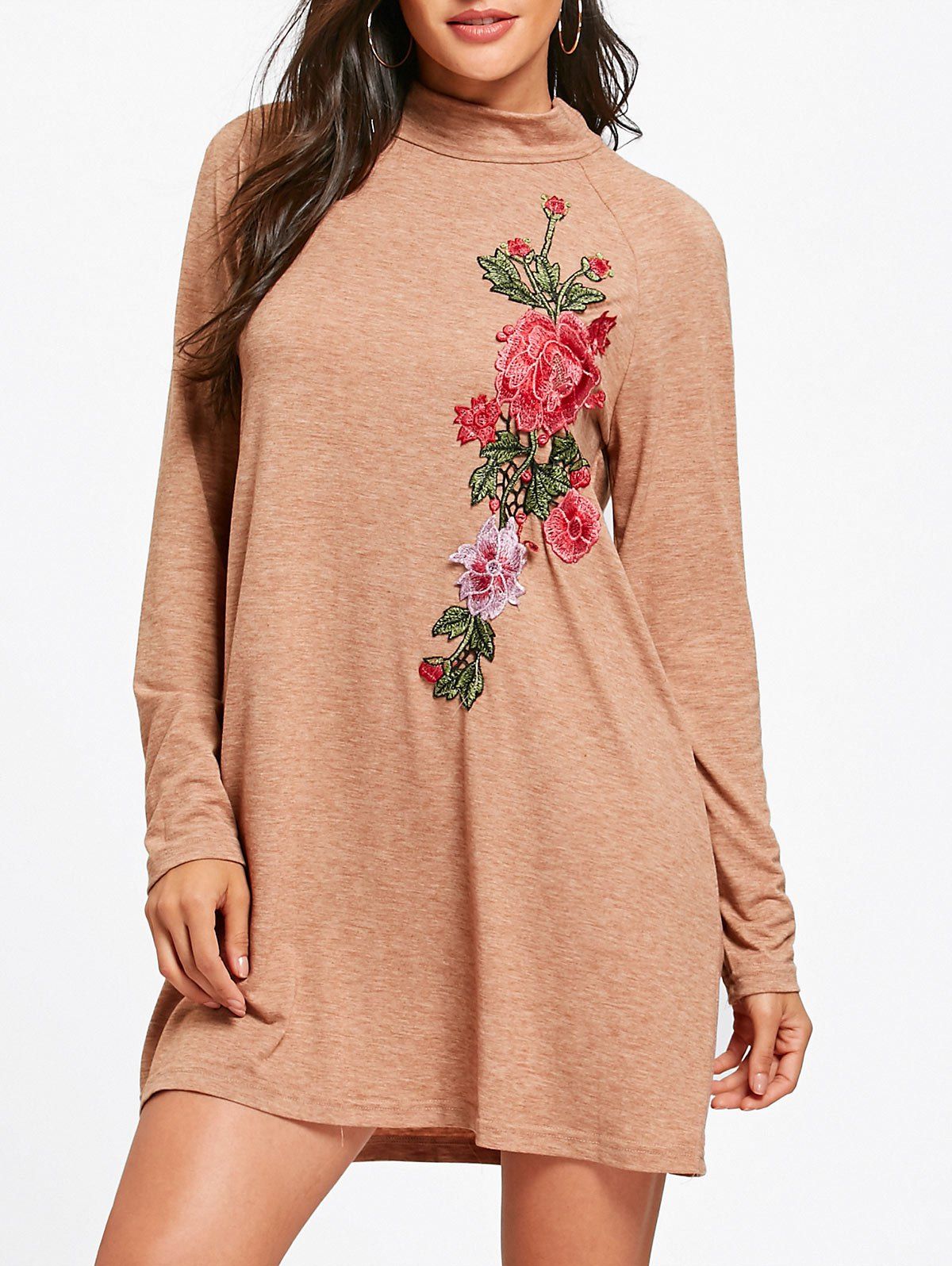 2019 plus size floral raglan sleeve hooded dress