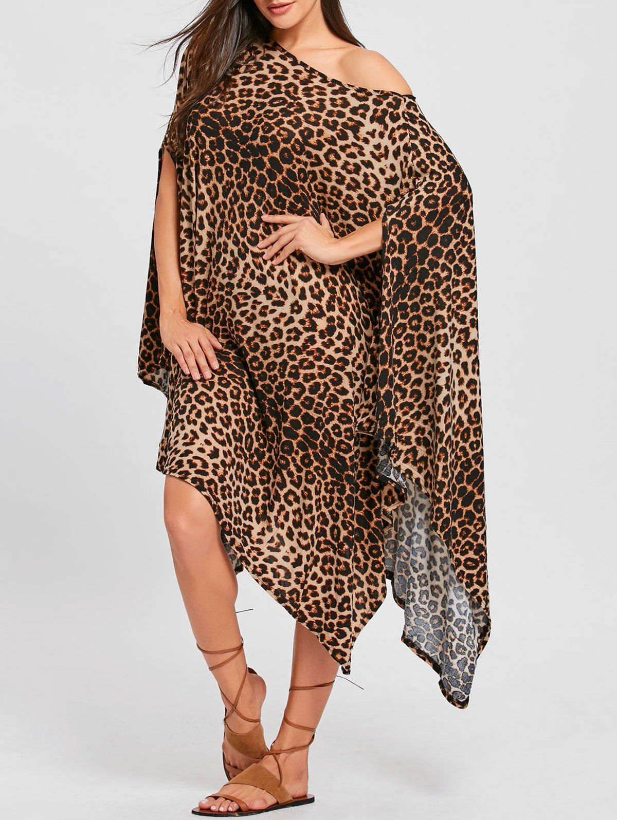 leopard batwing dress