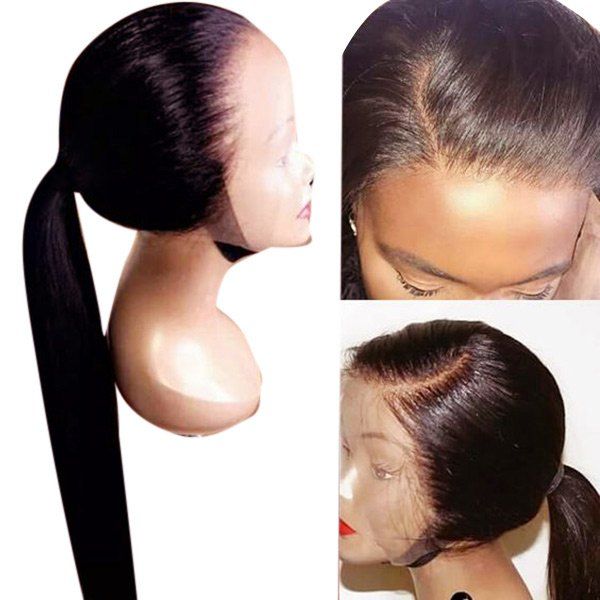 

Long Side Parting Straight Synthetic Lace Front Wig, Brown