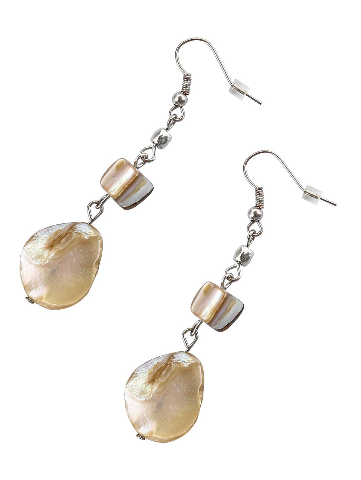 

Unique Natural Stone Drop Earrings, Silver