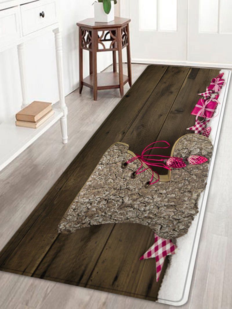 

Christmas Wood Shoe Pattern Anti-skid Water Absorption Area Rug