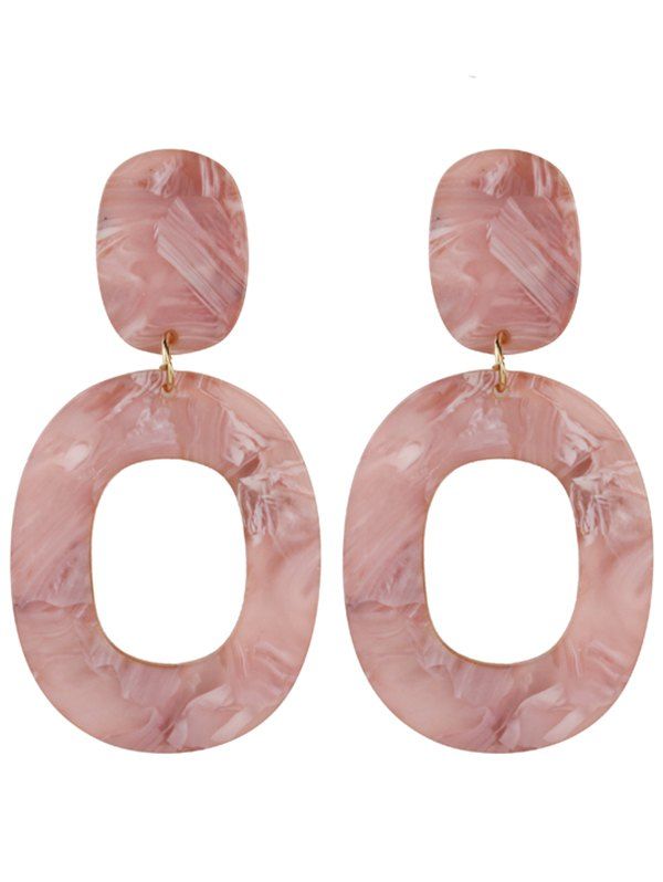 

Resin Geometric Oval Drop Earrings, Pink