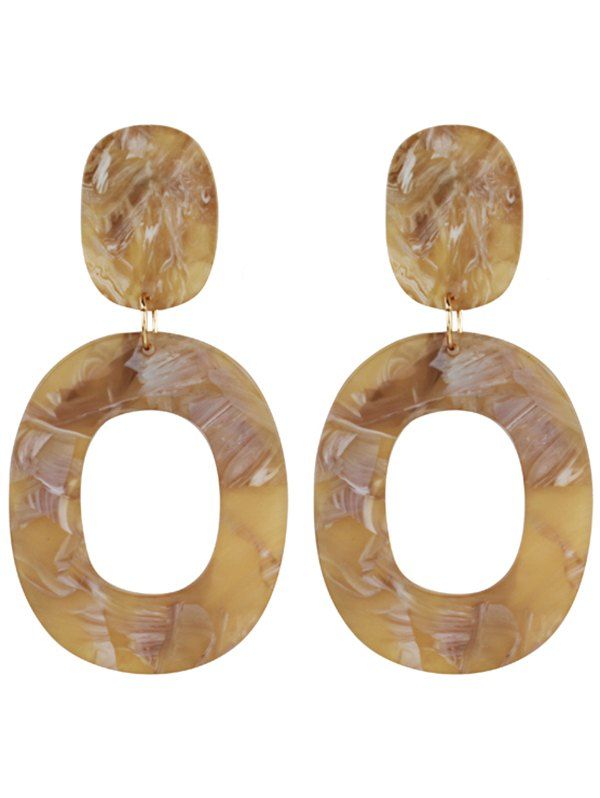 

Resin Geometric Oval Drop Earrings, Light coffee