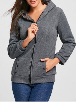 Fashion Casual Women's Thicken Hoodie Coat Outerwear Jacket