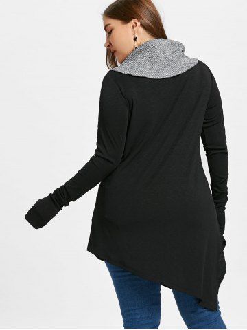 Plus Size Thumb Hole Asymmetrical Longline Top