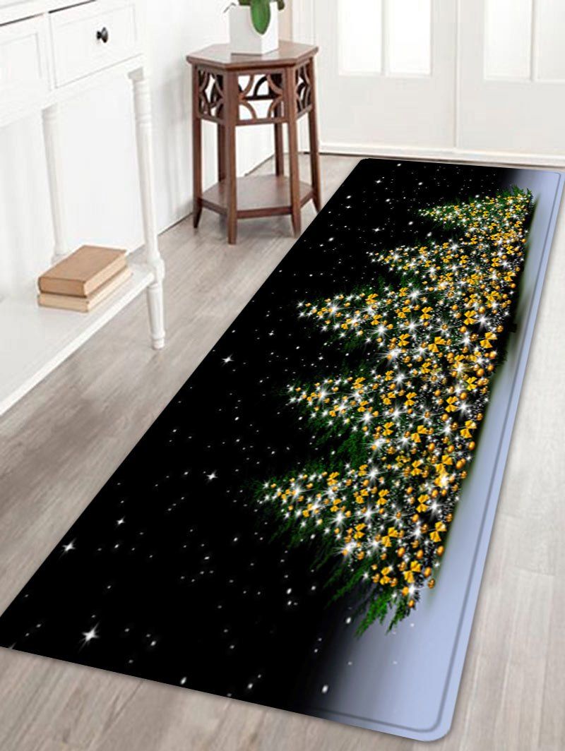 

Christmas Trees Night Pattern Anti-skid Water Absorption Area Rug, Colormix