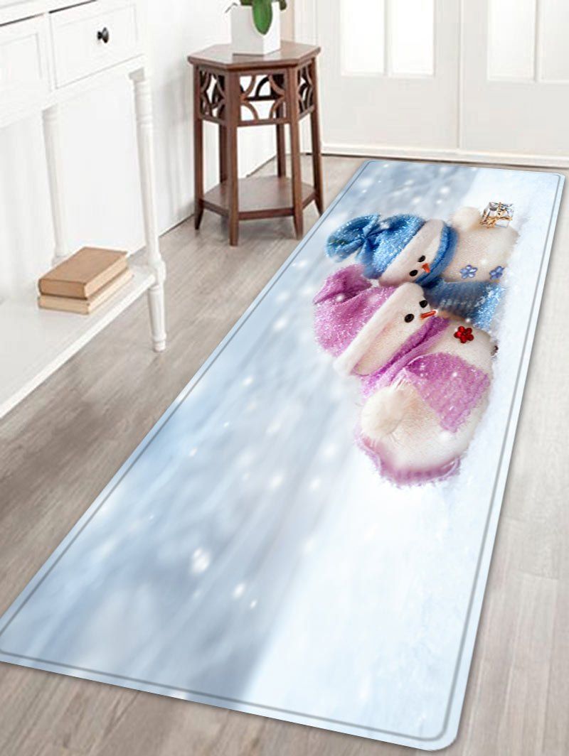 

Christmas Snowman Lover Pattern Anti-skid Water Absorption Area Rug, White
