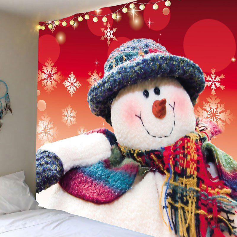 

3D Snowman Printed Wall Art Tapestry, Colorful