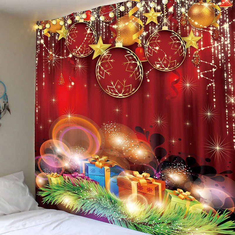 

Christmas Red Balls and Gifts Printed Wall Art Tapestry