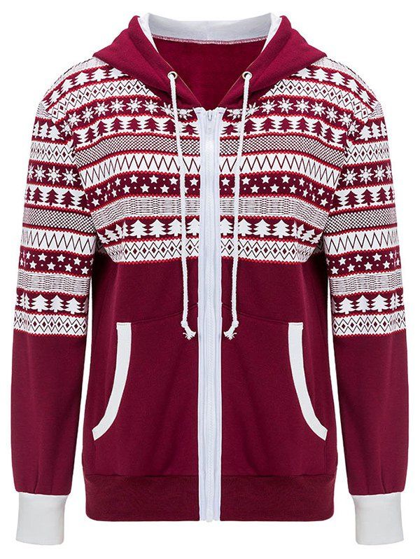 zip up christmas hoodie