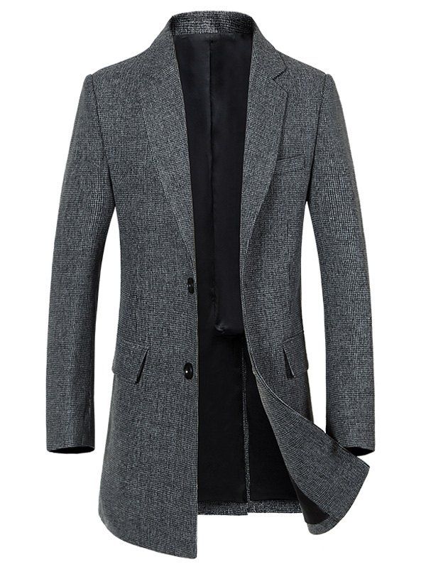 

Single Breasted Longline Woolen Coat, Gray