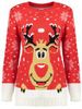 Snowflake Reindeer Christmas Sweater -  
