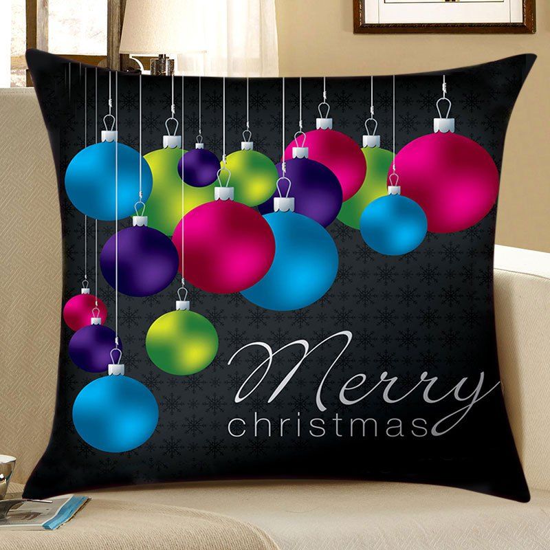 

Christmas Ornament Hanging Balls Print Pattern Pillowcase, Colorful