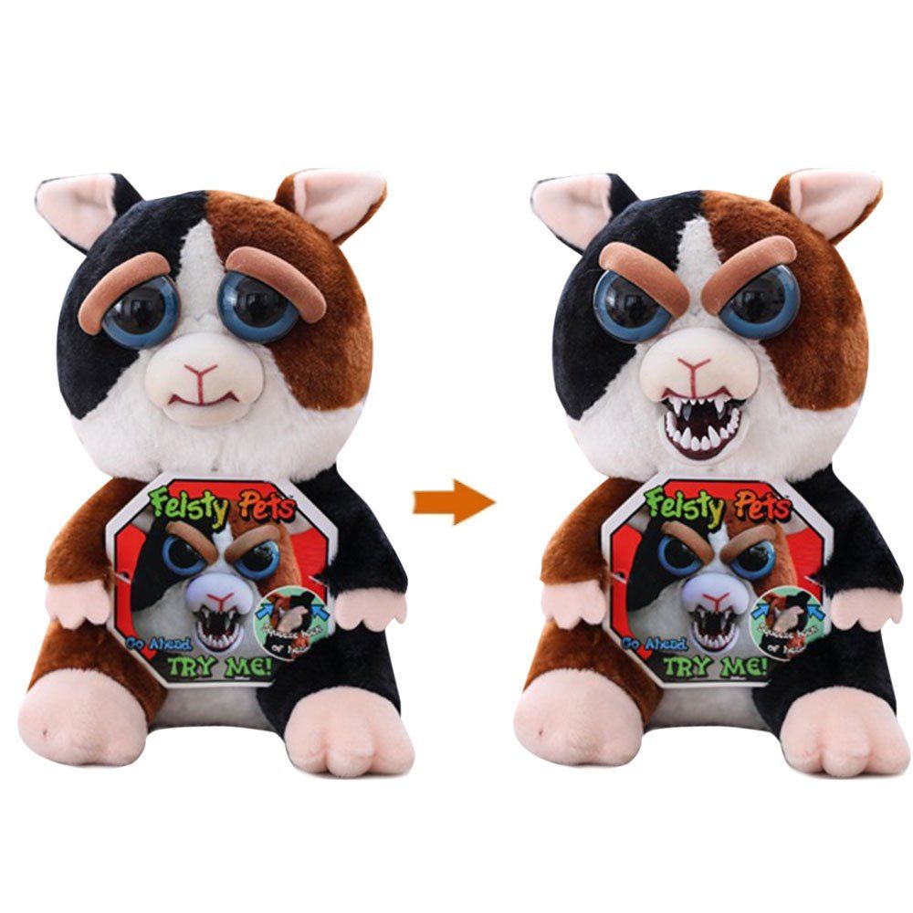 2018 Pets Plush Stuffed Toy Turns Angry With A Squeeze In Black Brown