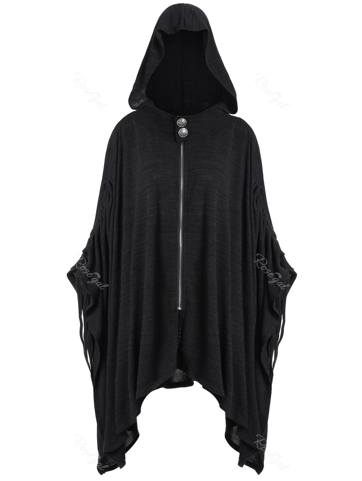 plus size cape coat with hood