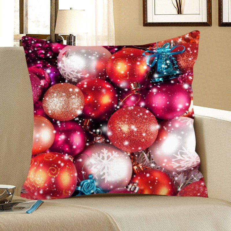 

Colored Balls Printed Linen Pillow Case, Colorful