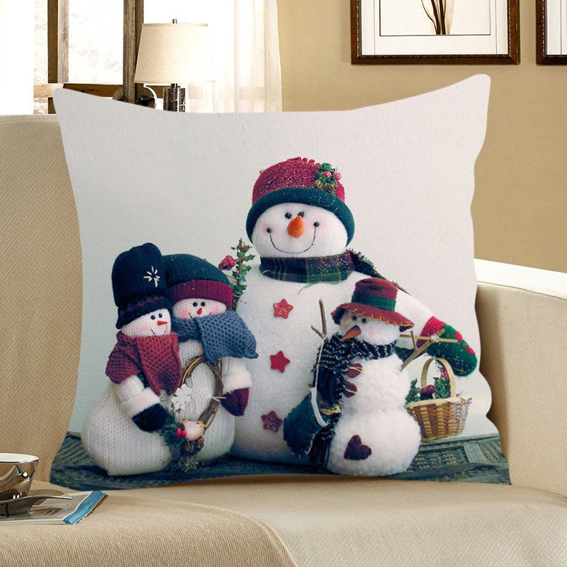 

Snowmen Pattern Home Decor Pillow Case, Colorful