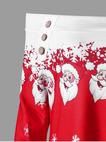 

Christmas Plus Size Off The Shoulder Asymmetric Top, Red with white