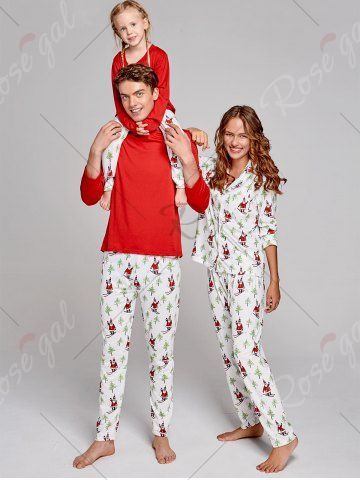 Santa Claus Printed Family Christmas Pajama Suit