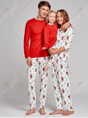 Santa Claus Printed Family Christmas Pajama Suit