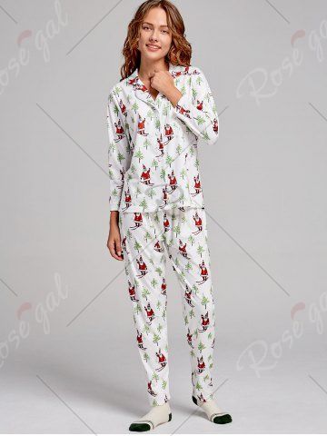 Santa Claus Printed Family Christmas Pajama Suit