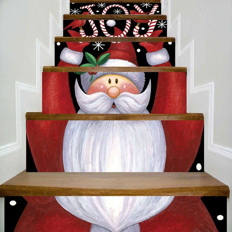 

Joy Santa Claus Printed DIY Decorative Christmas Stair Stickers, Colormix