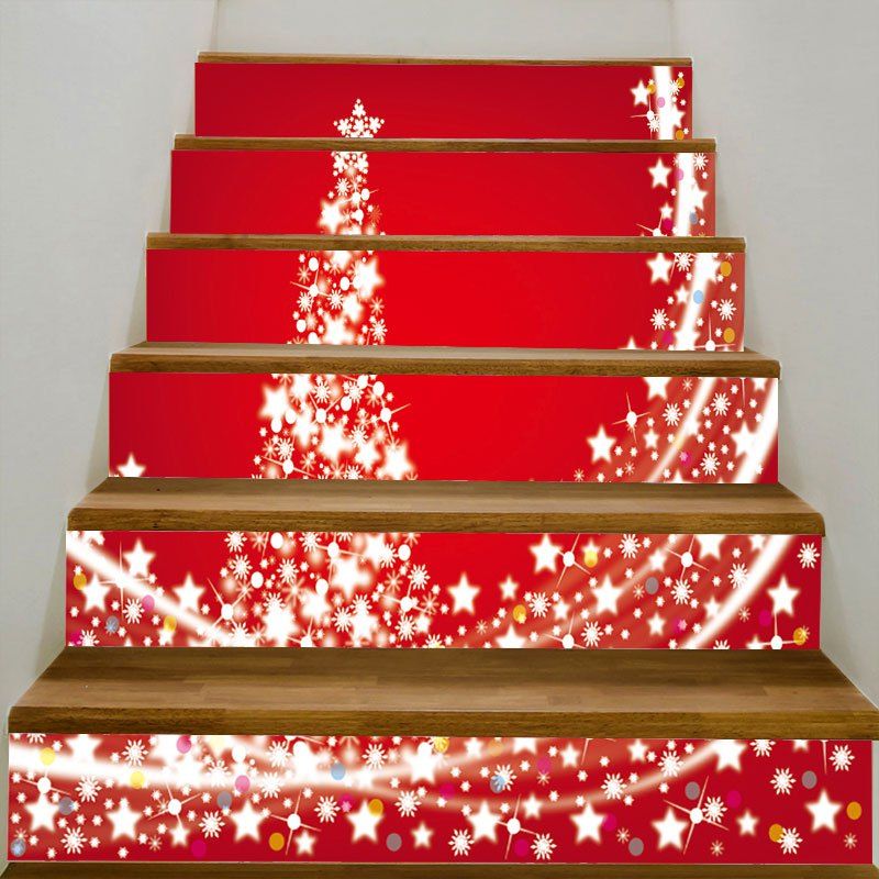 

Starlight Christmas Tree Pattern Home Decoration Stair Stickers, Colorful