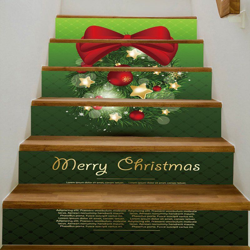 

Christmas Decoration Bowknot Pattern Stair Stickers, Colorful