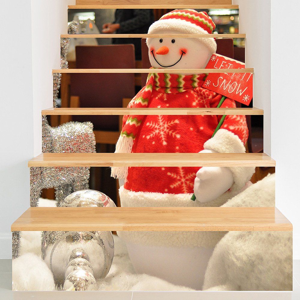 

Smile Snowman Pattern Decorative Stair Stickers, Colorful