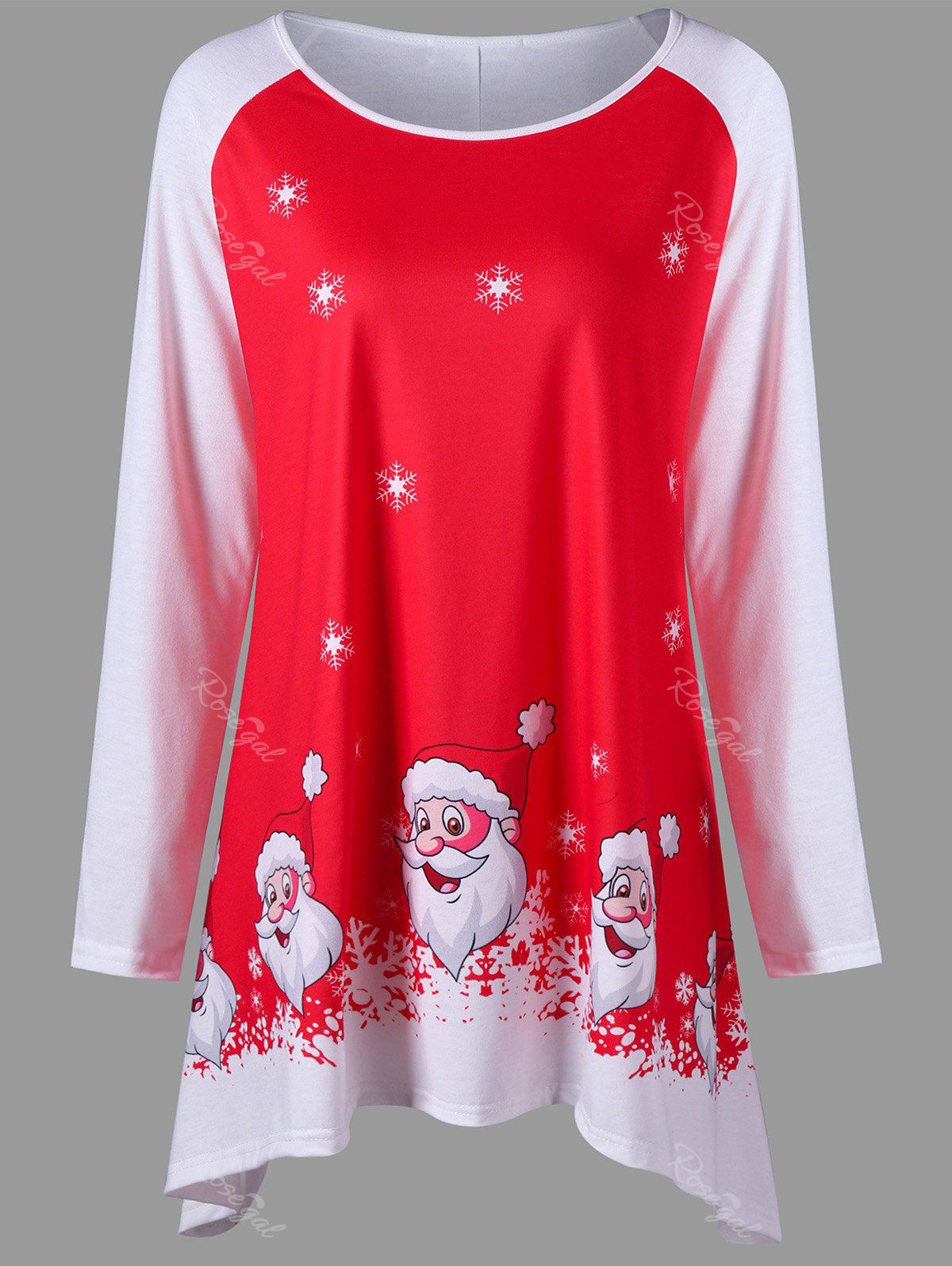 [57% OFF] Christmas Plus Size Santa Claus Tunic Tee | Rosegal