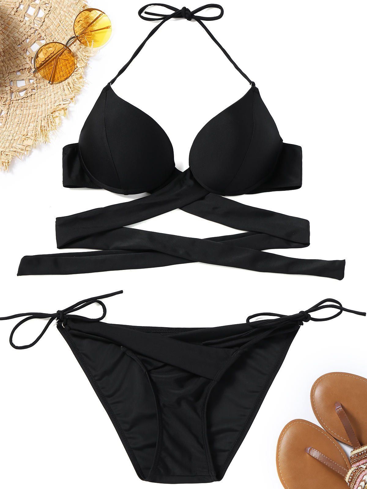 black wrap bikini