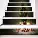 Arbre de Noël imprimé autocollants d'escalier décoratifs bricolage - Vert Gris Foncé 100*18CM*6pcs