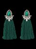 Faux Gem Rhinestone Tassel Teardrop Earrings -  
