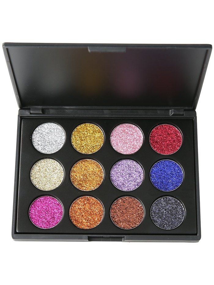 

12 Colors Glitter Powder High Pigmented Natural Eyeshadow Palette, #01