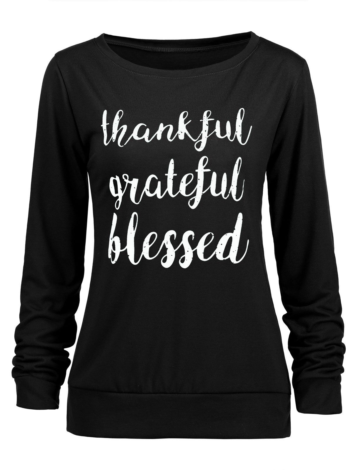 [51% OFF] Thanksgiving Blessed Thankful Sweatshirt | Rosegal