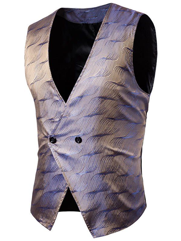 

Vertigo Pattern Two Button Waistcoat, Gray